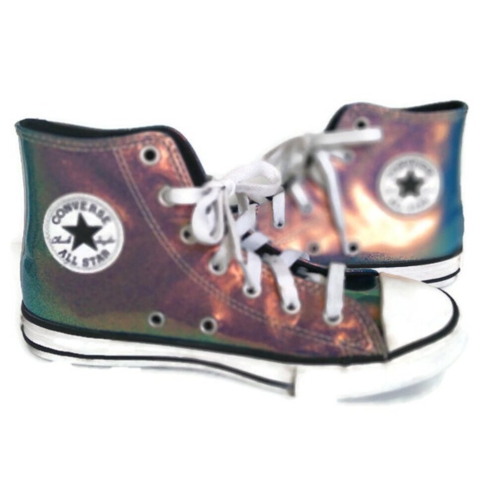 Converse Chuck Taylor All-Star Metallic Hi Top Sneakers Shoes youth sz 2
